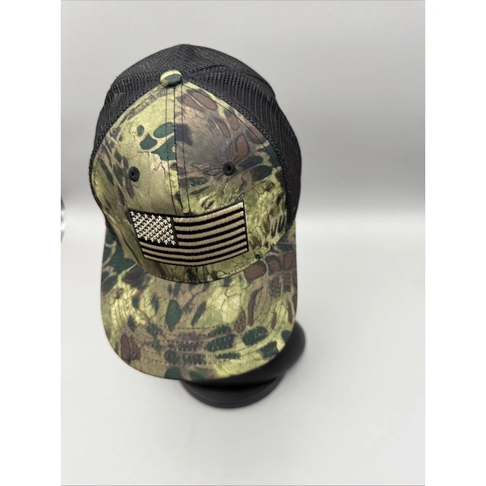 🇺🇸 American Flag Green Camo Trucker Hat SnapBack By Pugs